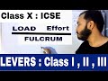ICSE CLASS 10th PHYSICS: MACHINES 01 : LEVERS: CLASS 1,2,3 LEVER