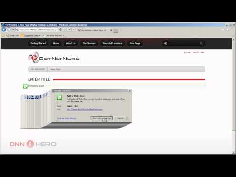 DotNetNuke Tutorial - Can I have a Web Slice please? - Video #317