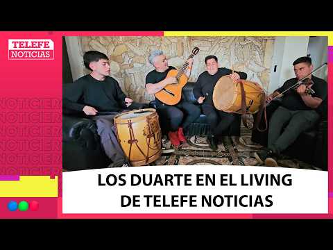 Los duarte en el living de Telefe Noticias