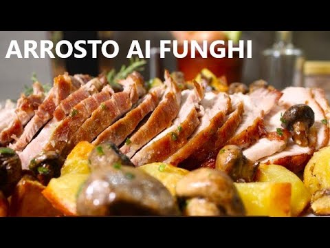 Arrosto ai Funghi con Patate al Forno - Ricetta delle feste - Ricetta Facile per 5 Persone