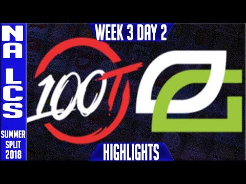 100 vs OPT Highlights | NA LCS Summer 2018 Week 3 Day 2 | 100 Thieves vs Optic Gaming