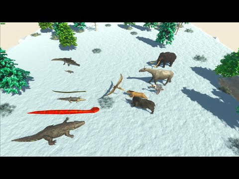 PREHISTORIC MAMMALS VS REPTILES ON ICY WORLD