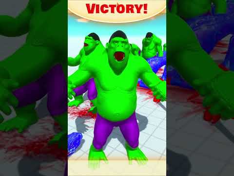 DINOSAURS T-REX VS HULK GORO - Animal Revolt Battle Simulator #arbs #animalbattle #shorts