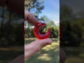 A #red #glass #crescent #moon I recently #flintknapped.  I love the color of this red glass!