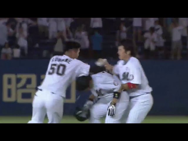 【10回裏】きょうは角中だ!! マリーンズ・2試合連続サヨナラ勝ちで5連勝!!  2014/8/7 M-E