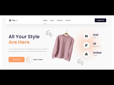 Commerce Website Landing Page Design. File Available - Figma, Adobe XD, and Sketch.