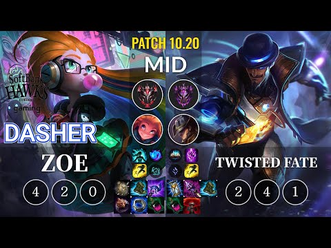 SHG Dasher Zoe vs Twisted Fate Mid - KR Patch 10.20