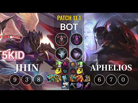 KT 5kid Jhin vs Aphelios Bot - KR Patch 11.1