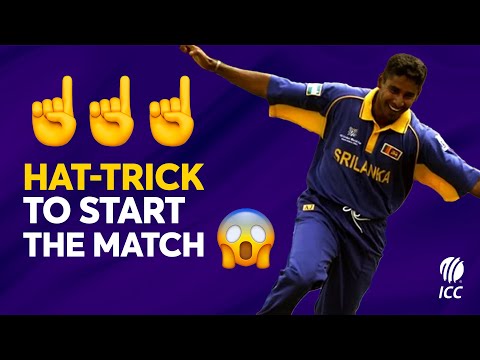 Chaminda Vaas with one of the best first overs in Cricket World Cup history
