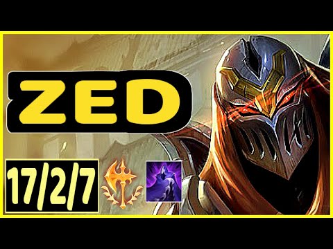 ZED VS VEX - 17/2/7 KDA MID GAMEPLAY