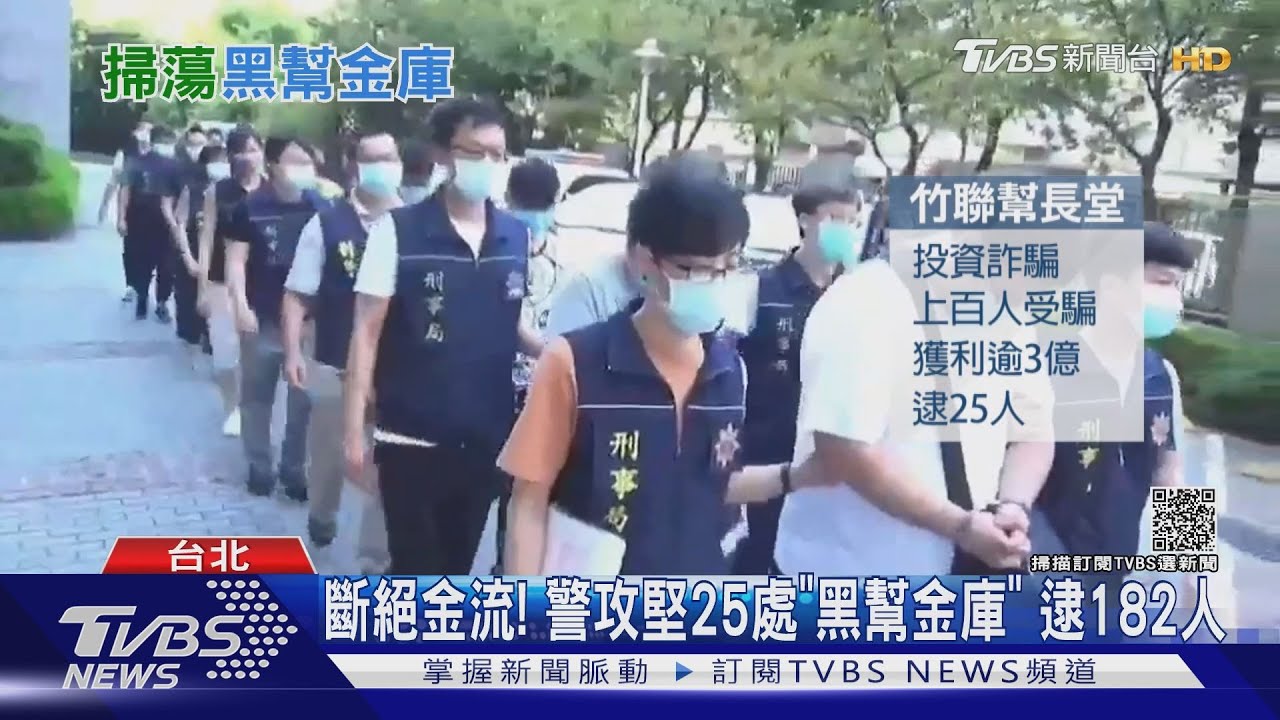 斷絕金流！警攻堅25處「黑幫金庫」　逮182人