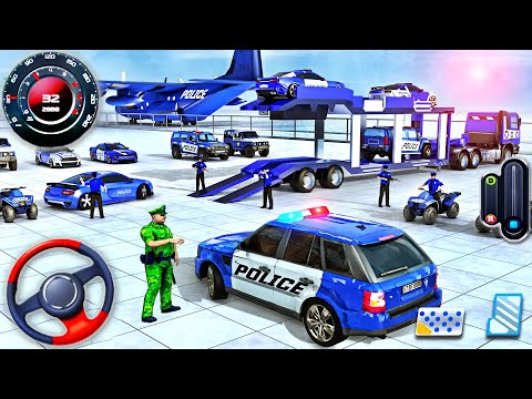 US Police Car Park Transporter Driving - Police Trailer Truck Driver Simulator 3D - Android GamePlay