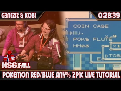 Pokémon Red/Blue Any% 2P1C Live Tutorial by G3neziz and Kobi in 28:39 - NSG Fall 2025