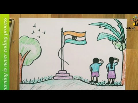 Independence day drawing for kids | easy step by step Independence day  drawings for beginners |