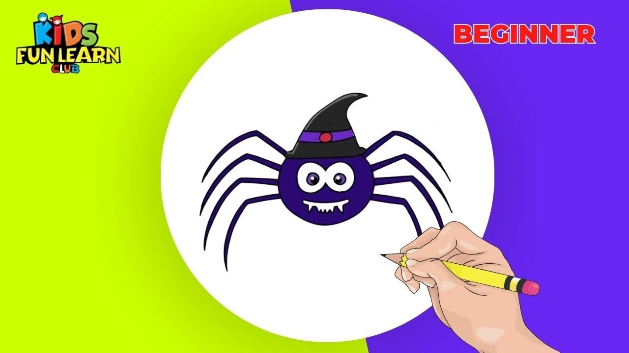 How To Draw A Halloween Spider for Kids