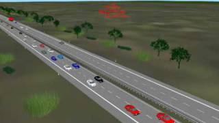 preview picture of video 'PTV Vissim: Motorway Shockwave'