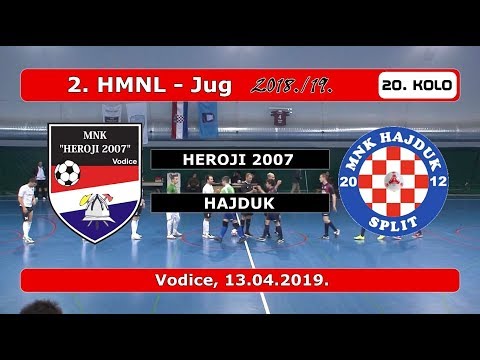 2. HMNL Jug, 20. KOLO: HEROJI 2007 - HAJDUK 7:4, 13.04.2019.