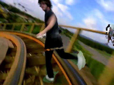 insane guy falls off roller coaster