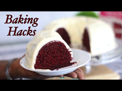 How to Make a Bakery Style RED VELVET CAKE from a Box Cake Mix using BASIC BAKING HACKS #DUNCANHINES