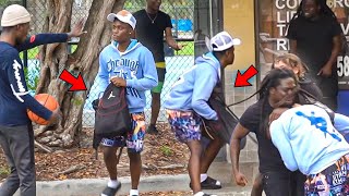 Reaching In My Bag Prank In THE MOST Dangerous City PRANK GONE WRONG !