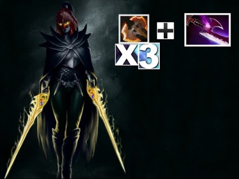 Dota 2 - Phantom Assassin Solo MID 3 battlefury fury and Silver Edge
