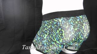 Green & Blue Leopard Mesh Boxer Briefs