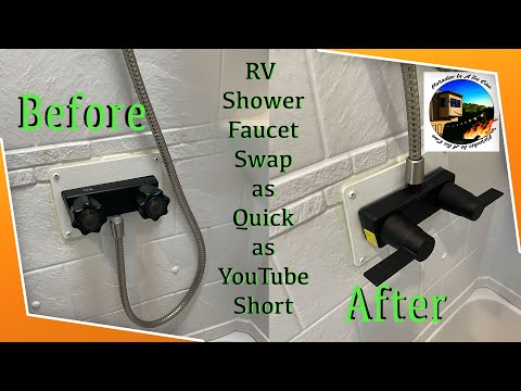 RV Shower Faucet Swap as Quick as YouTube Short. #short