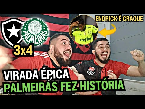 REACT MELHORES MOMENTOS BOTAFOGO 3X4 PALMEIRAS - JOGO HISTÓRICO E VIRADA SURREAL DO PALMEIRAS