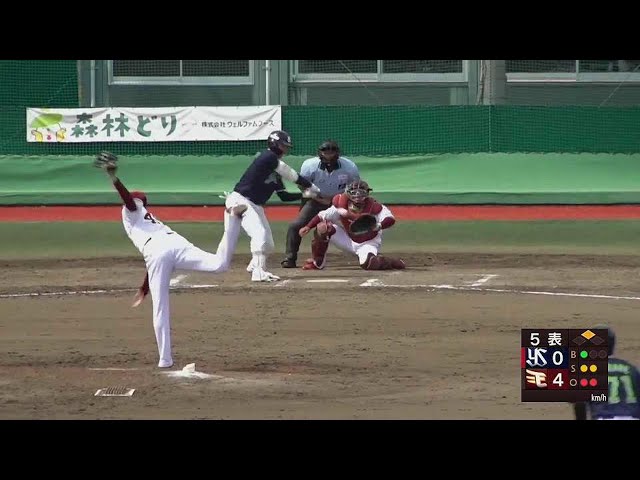 【ファーム】要所をピシャリと抑える!! イーグルス・松井友飛が5回無失点の好投を見せる!!  2023年6月3日 東北楽天ゴールデンイーグルス 対 東京ヤクルトスワローズ