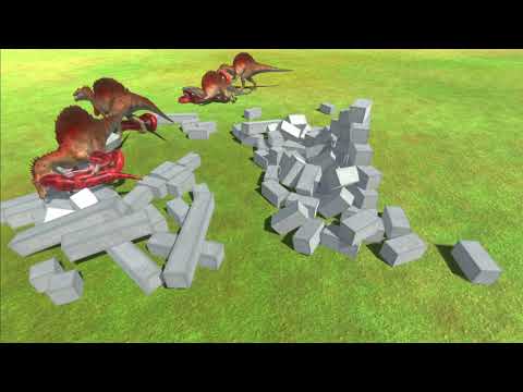8 Spinosaurus in night vs all units - Animal Revolt Battle Simulator