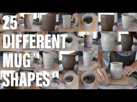 25 Different Shape Mugs - Thrown on the wheel
