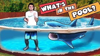 WHAT'S IN THE POOL CHALLENGE! (Ahhhh!!! IT'S ALIVE)