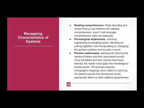 Dyslexia Awareness Module: Section 1 - What is Dyslexia?