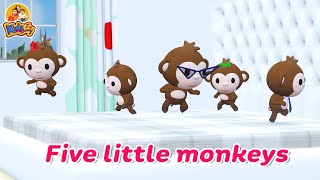 Five Little Monkeys | เพลงลิง 5 ตัว กระโดดบนเตียง เวอร์ชั่น 2564 เพลงเด็ก By KidsMeSong