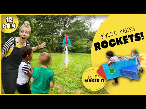 Kylee Makes Rockets | DIY Cardboard Rocketship, Bottle Rocket Launch, & The Kennedy Space Center