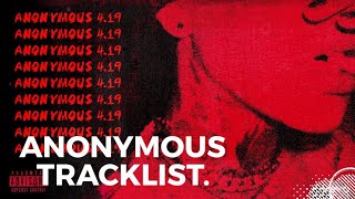 ANONYMOUS TRACKLIST (2.17) - NEW BLACKBEAR&#39;S ALBUM