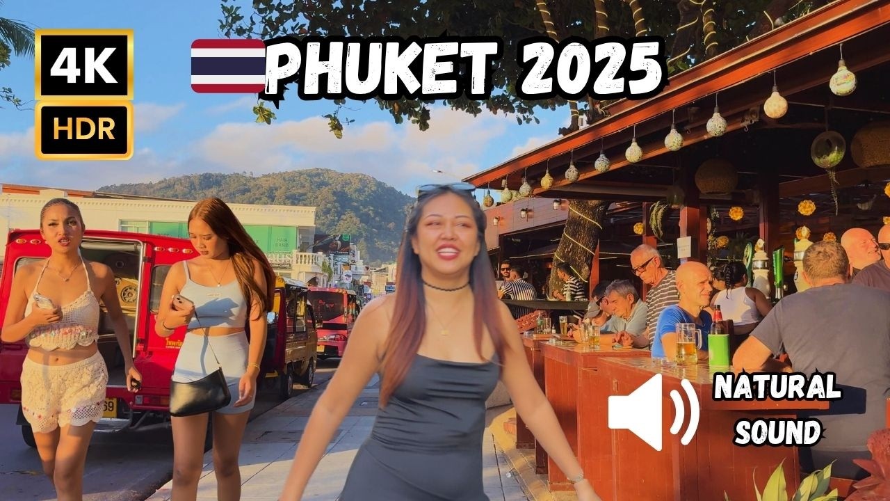 Immersive street-level walking tour through Phuket, Thailand, showcasing authentic urban landscapes, local architecture, and the vibrant atmosphere of the city's neighborhoods