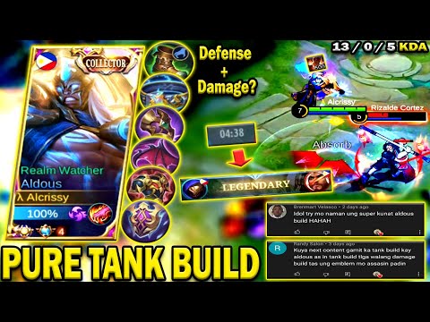 ALDOUS PURE TANK BUILD STILL OP THIS SEASON! 4 MINUTES LEGENDARY🔥ALDOUS BEST BUILD 2022 - MLBB