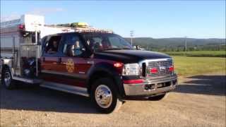 preview picture of video 'FIRE DEPARTMENTS APPARATUS PREPARE FOR PARADE AT THE FAYETTE COUNTY FAIR IN DUNBAR, PA.'