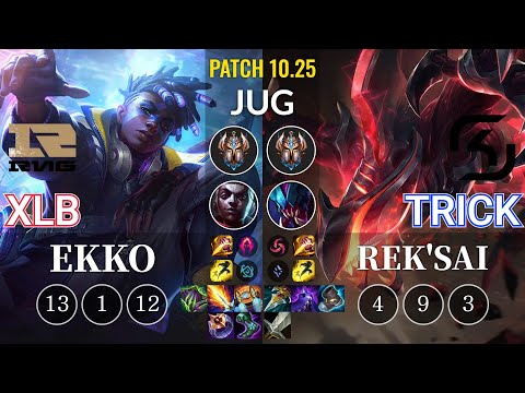RNG XLB Ekko vs SK Trick Rek'Sai Jungle - KR Patch 10.25