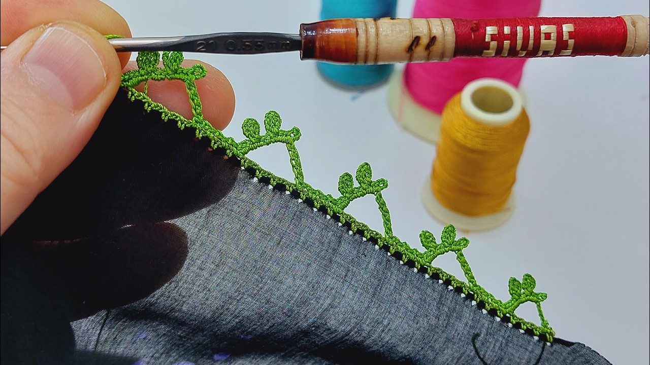 Görenler bilir tıpkısının aynısı tasarım harikası lale bahçesi tığ oyası yapımı