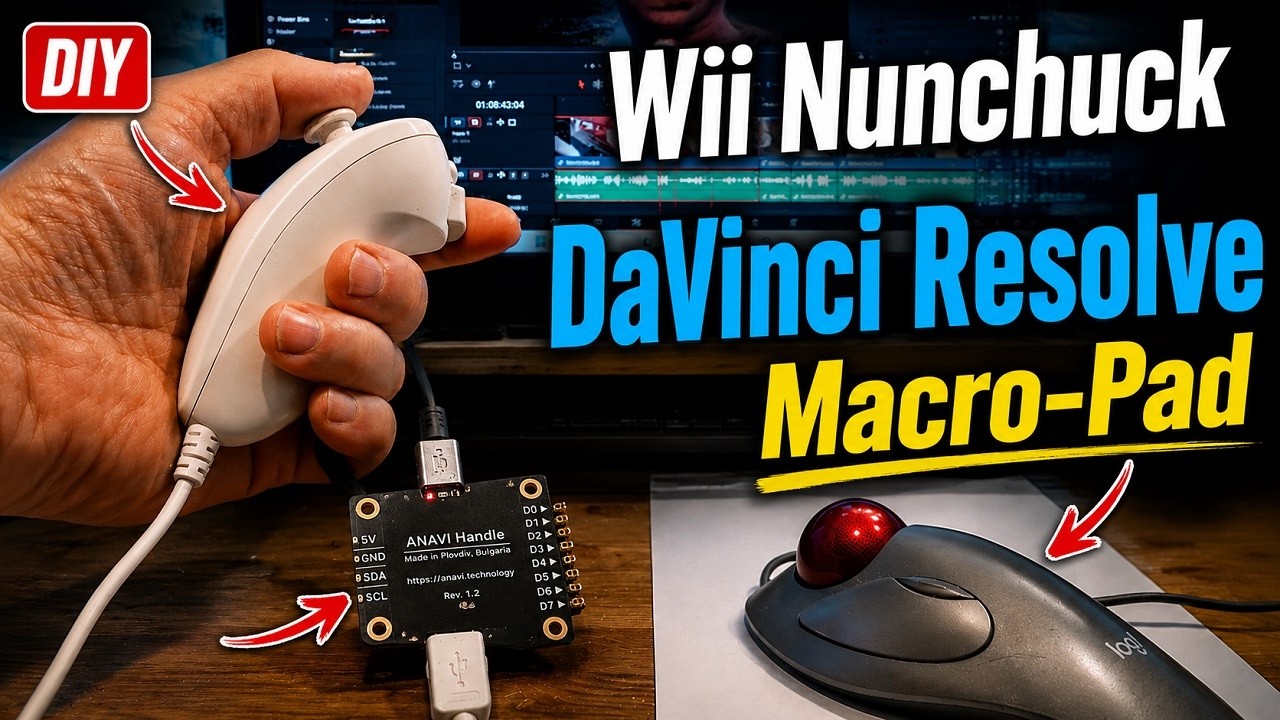 Wii Nunchuck as DaVinci Resolve Macro-Pad | Super-comfortable - YouTube
