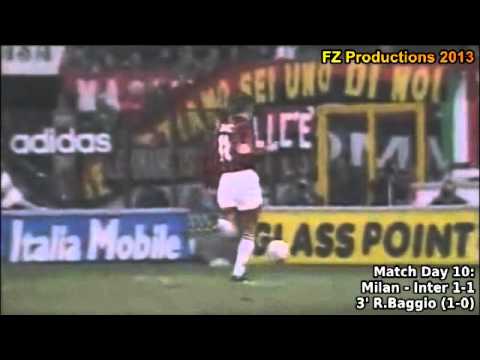 Serie A 1996-1997, day 10 Milan - Inter 1-1 (R.Baggio goal)