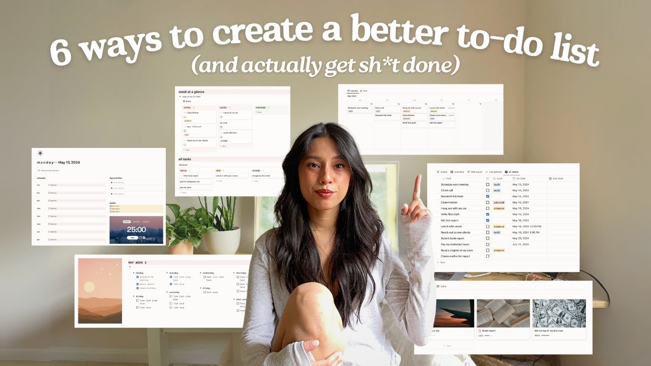 6 ways to create better to-do lists in notion 📝✨ (with due dates, calendars, progress bars + more)