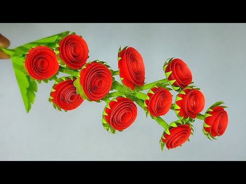Handmade Paper Rose - Easy and Beautiful Paper Flower Rose Making - DIY Flowers Roses