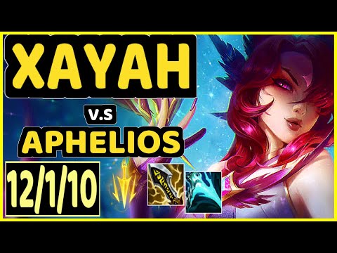 XAYAH vs APHELIOS - 12/1/10 KDA BOTTOM ADC GAMEPLAY - NA Ranked GRANDMASTER