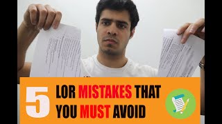 5 biggest LOR Mistakes that YOU should AVOID | Writing the perfect Letters of Recommendation