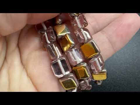 Квадрат подушка - Чеські намистини 8*8мм, кристал мідь