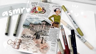 Relaxing Draw With Me | Filling A Sketchbook Page | Art Journal