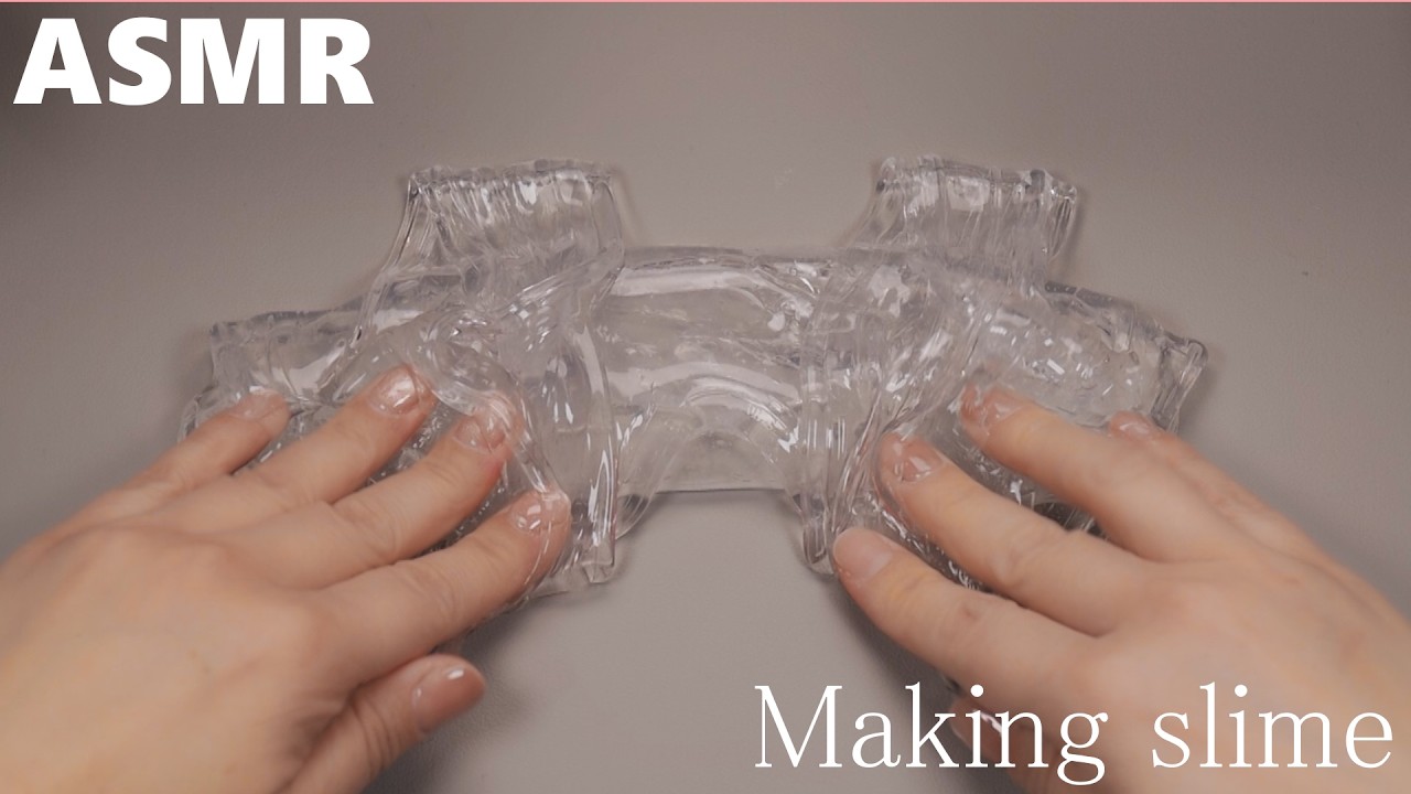 【ASMR】スライムを作って緑に着色！【Making slime】